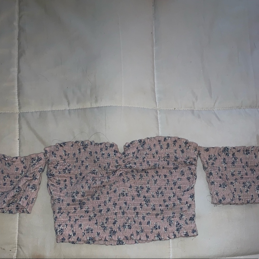 Toni Pink Floral Off the Shoulder Top